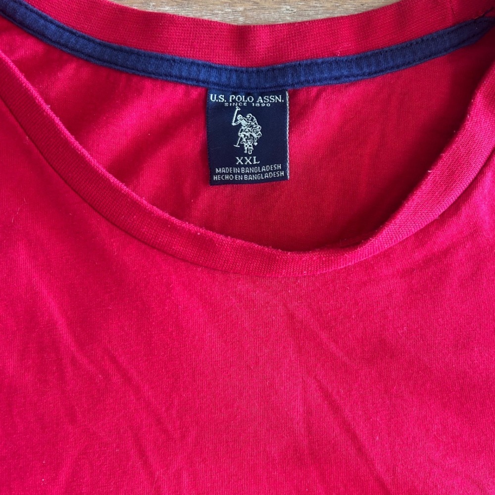 U.S. Polo Assn Mens XXL Red Long Sleeve Crewneck T-Shirt 11A2012X - Picture 3 of 7